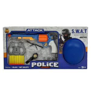 Set Politie Swat, accesorii justitie, pistol si casca incluse, Multicolor - Img 7