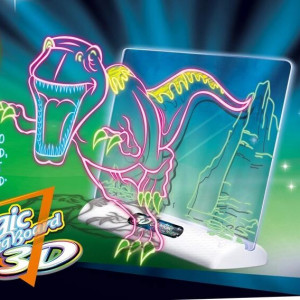 Tableta Magica Pentru Desen Magic 3D,Efecte de Iluminare, Modele de Desen cu Dinozauri, 4 Pixuri Colorate, Dezvolta Creativitatea si Imaginatia - Img 13