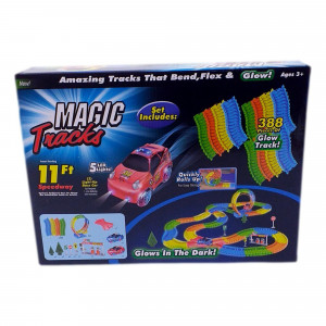 Pista magica flexibila Glow in the dark 388 Piese Neon lumineaza in intuneric - Img 2