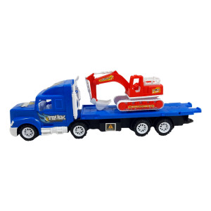 Set 2 masinute,1 x Trailer inertial, 1x msinuta, cabina albastru - Img 11