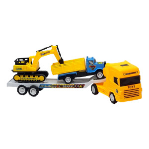 Set 3 masinute,Trailer frictiune inertie cabina galben, 2 x mini masinute - Img 10