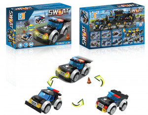 Set de constructie, Swat Troops, Masina Politie, 72 Piese, Multiple Modele 3 in 1 - Img 4