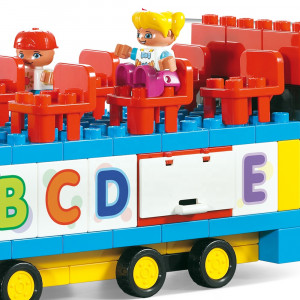 Set de constructii Autobuz cu 2 figurine,119 piese, milticolor - Img 4