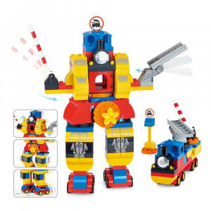 Set de constructii Robot cu figurine. 92 piese, multicolor - Img 7
