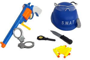Set Politie Swat, accesorii justitie, pistol si casca incluse, Multicolor - Img 8