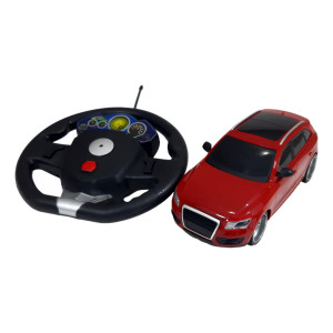 Masina Audi Q7, Fata-Spate-Stanga-Dreapta, Volan inclus, RC 1:18, rosu - Img 3