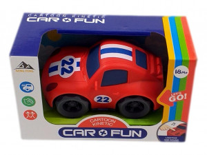 Masina frictiune Car Fun, Lumini si sunete, 18M+, Rosu - Img 3