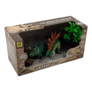 Set 2 Figurine Dinozauri, Aspect Realist, Accesorii Jurassic World, accesoriu roca - Img 3