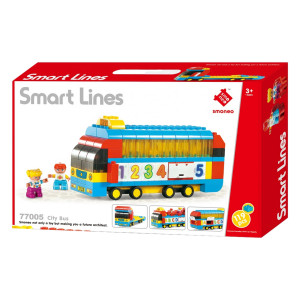 Set de constructii Autobuz cu 2 figurine,119 piese, milticolor - Img 5