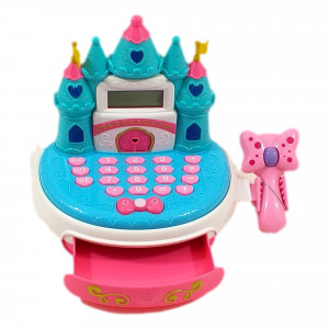 Casa de Marcat, Model Castel Printese, include calculator real, Scanner de Produse si Multiple accesorii de infrumusetare fetite, bleu - Img 5