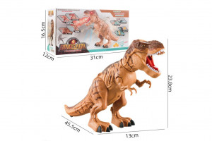 Dinozaur, Jucarie interactiva, face oua, lumini, sunete si miscari realiste, 3 oua de dinozaur incluse, cu sunete si lumini, maro - Img 6