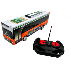 Masinuta Autobuz cu telecomanda, muzica si lumini, scara 1:30, Portocaliu - Img 5