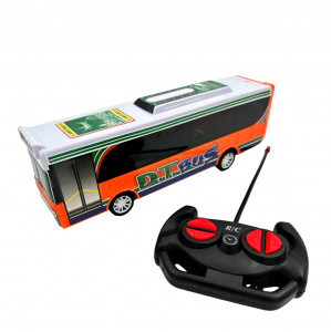 Masinuta Autobuz cu telecomanda, muzica si lumini, scara 1:30, Portocaliu - Img 12
