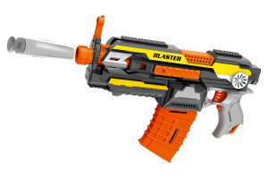 Pistol jucarie cu sunete si lumini, 20 gloante, multicolor