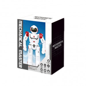 Robot interactiv, control infrarosu, Lumini LED si telecomanda, Miscari multiple si dans, Sunete si muzica, USB inclus, alb rosu - Img 9