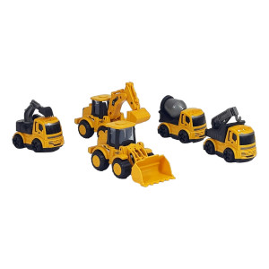 Set 5 Masinute Utilaje Constructii Betoniera, Excavator, Macara, Buldozer, Basculanta