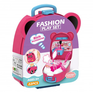 Set de Infrumusetare Pentru Fetite, Mini Rucsac Panda, Include 22 Accesorii, cu Maner Pentru Transport, Roz - Img 5