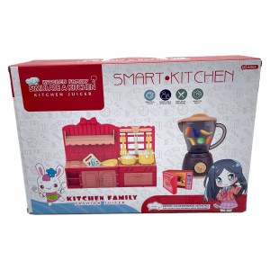 Set mini bucatarie pentru copii cu blender si accesorii, albastru - Img 5