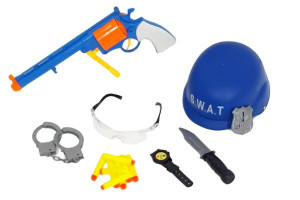 Set Politie Swat, accesorii justitie, pistol si casca incluse, Multicolor - Img 3