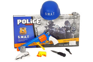 Set Politie Swat, accesorii justitie, pistol si casca incluse, Multicolor - Img 4