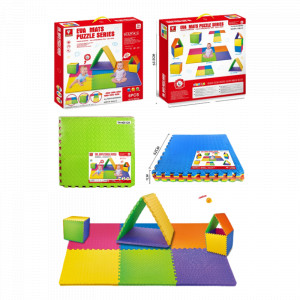 Covor copii tip puzzle spuma EVA, 6 piese, multicolor - Img 2