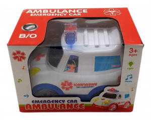 Masina, Ambulanta cu Sunete si Lumini, Rotile si Girofarul Lumineaza - Img 2