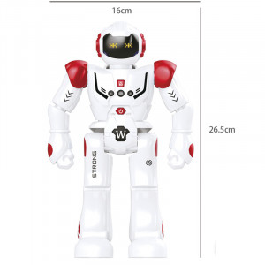 Robot interactiv, control infrarosu, Lumini LED si telecomanda, Miscari multiple si dans, Sunete si muzica, USB inclus, alb rosu - Img 3