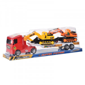 Set 3 masinute, 1xTrailer frictiune 2 xmini masini, cabina Rosu - Img 15