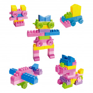 Set Cuburi pentru Construit "Universul printeselor", 74 piese, multicolor - Img 1