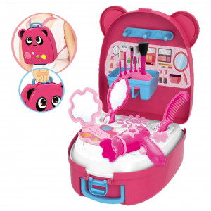 Set de Infrumusetare Pentru Fetite, Mini Rucsac Panda, Include 22 Accesorii, cu Maner Pentru Transport, Roz - Img 6