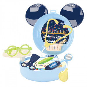 Set joaca rol, Mini Trusa Asistenta Doctor, tip geanta de umar forma Mickey, 16 accesorii multiple, Albastru - Img 6