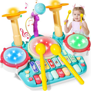 Jucarie Orga Electronica Copii, cu Microfon, Tobe, melodii, ritmuri diferite, sunete de instrumente muzicale - Img 1