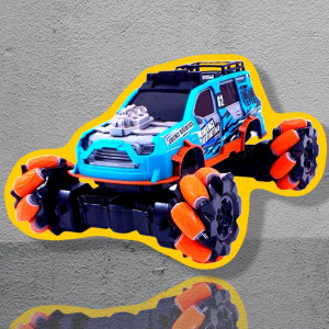 Masina RC 1:14 Face Drifturi si Rasucire, Merge lateral, Roti speciale, Viteza 2.4G, Albastra
