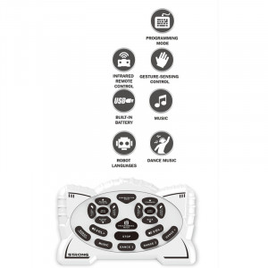 Robot interactiv, control infrarosu, Lumini LED si telecomanda, Miscari multiple si dans, Sunete si muzica, USB inclus, alb rosu - Img 4