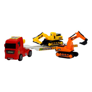 Set 3 masinute, 1xTrailer frictiune 2 xmini masini, cabina Rosu - Img 11