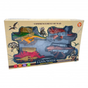 Set 4 Figurine Dinozaur, Medii blindati cu arme tip military, Multicolor - Img 8