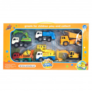 Set 6 Mini Masinute, Betoniera, Excavator, Macara, Buldozer, Basculanta, Cifa - Img 3