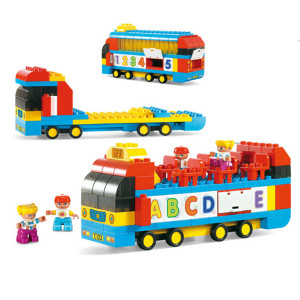 Set de constructii Autobuz cu 2 figurine,119 piese, milticolor - Img 3