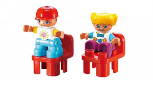 Set de constructii Autobuz cu 2 figurine,119 piese, milticolor - Img 6