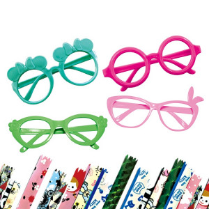 Set de creatie Ochelari, include 4 ochelari, cristale si benzi desene cu adeziv - Img 2