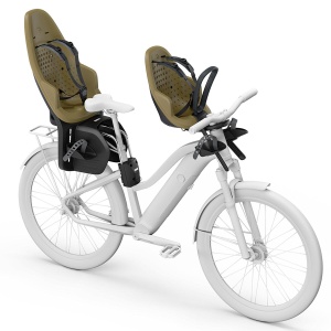 Scaun pentru copii, cu montare pe bicicleta in spate - Thule Yepp 2 Maxi Frame mount, Nutria Green - Img 2