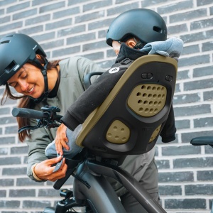 Scaun pentru copii, cu montare pe bicicleta in fata - Thule Yepp 2 Mini Front mounted, Nutria Green - Img 5