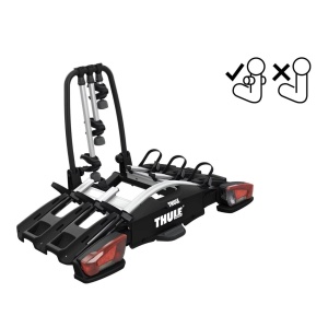 Suport pentru 3 biciclete, Thule VeloCompact F cu prindere pe carligul de remorcare de tip FIX4BIKE