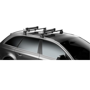 Suport 4 perechi schiuri Thule SnowPack 7324 gri cu prindere pe bare transversale aluminiu cu profil T - Img 3