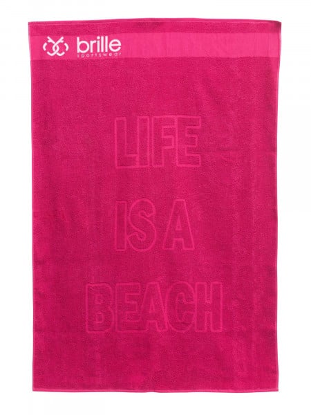 GLASSES | Beach towel Life is a Beach 100/150 - Cyclamen