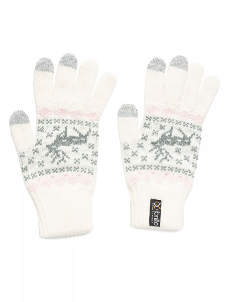 BRILLE | Дамски зимни ръкавици, БЯЛ