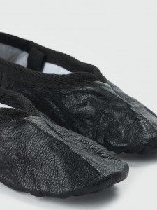 GLASSES | Split Sole LTR Leather Shoes, BLACK - Img 3