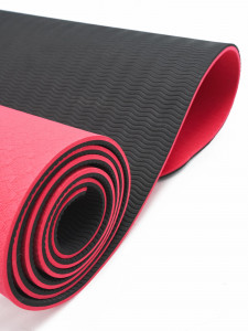 ORION | Yoga mat - 183 x 61 x 0.6 cm - two-tone - raspberry/black - Img 3