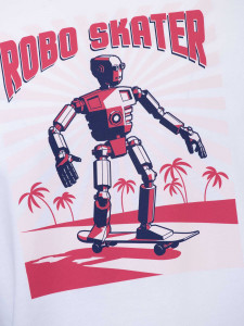 BRILLE | Мъжка тениска Robo Skate - White - Img 3