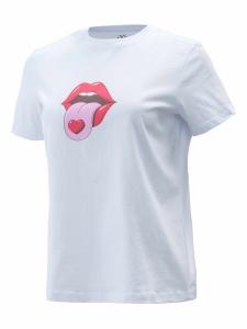 BRILLE | Тениска Red Lips, бял - Img 1